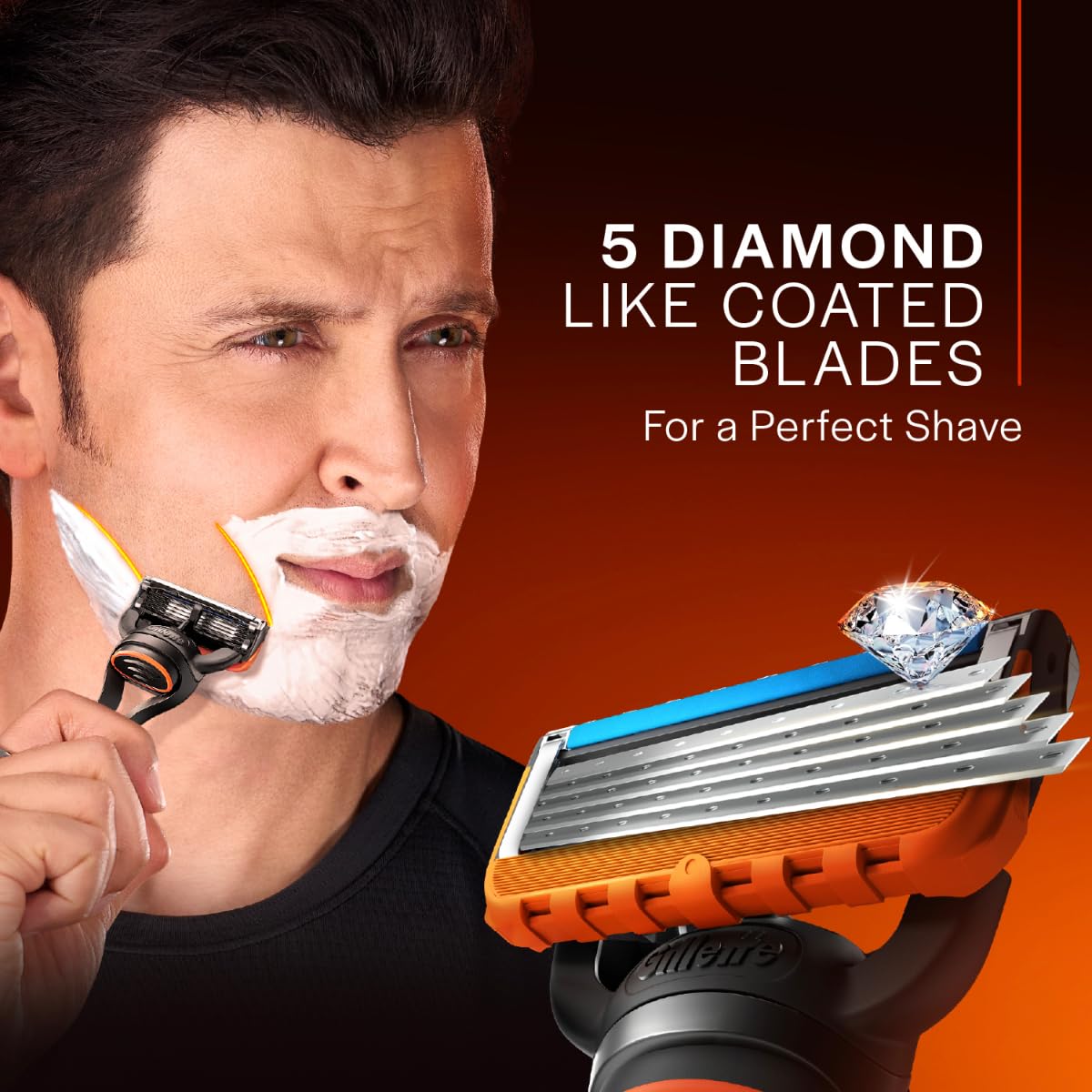 Gillette Fusion5 Men's Refillable Razor: Handle + 2 Blade Refills