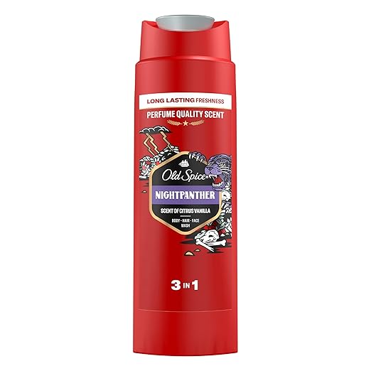 Old Spice Nightpanther 3-in-1 Shower Gel & Shampoo Hair Face Body Wash 400ml