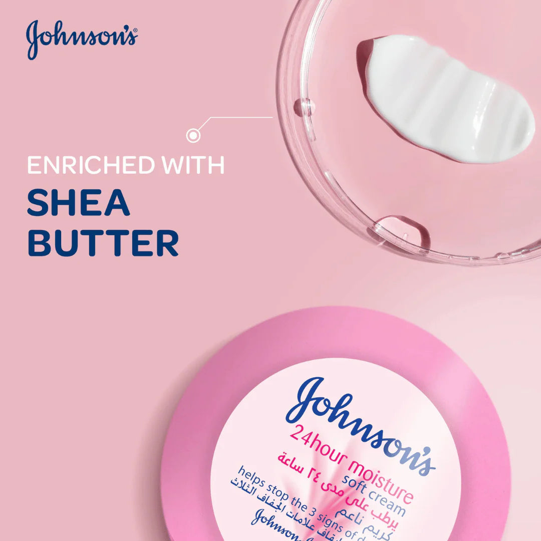 Johnson's 24-hour Moisture Soft Cream, Face & Body, 200ml