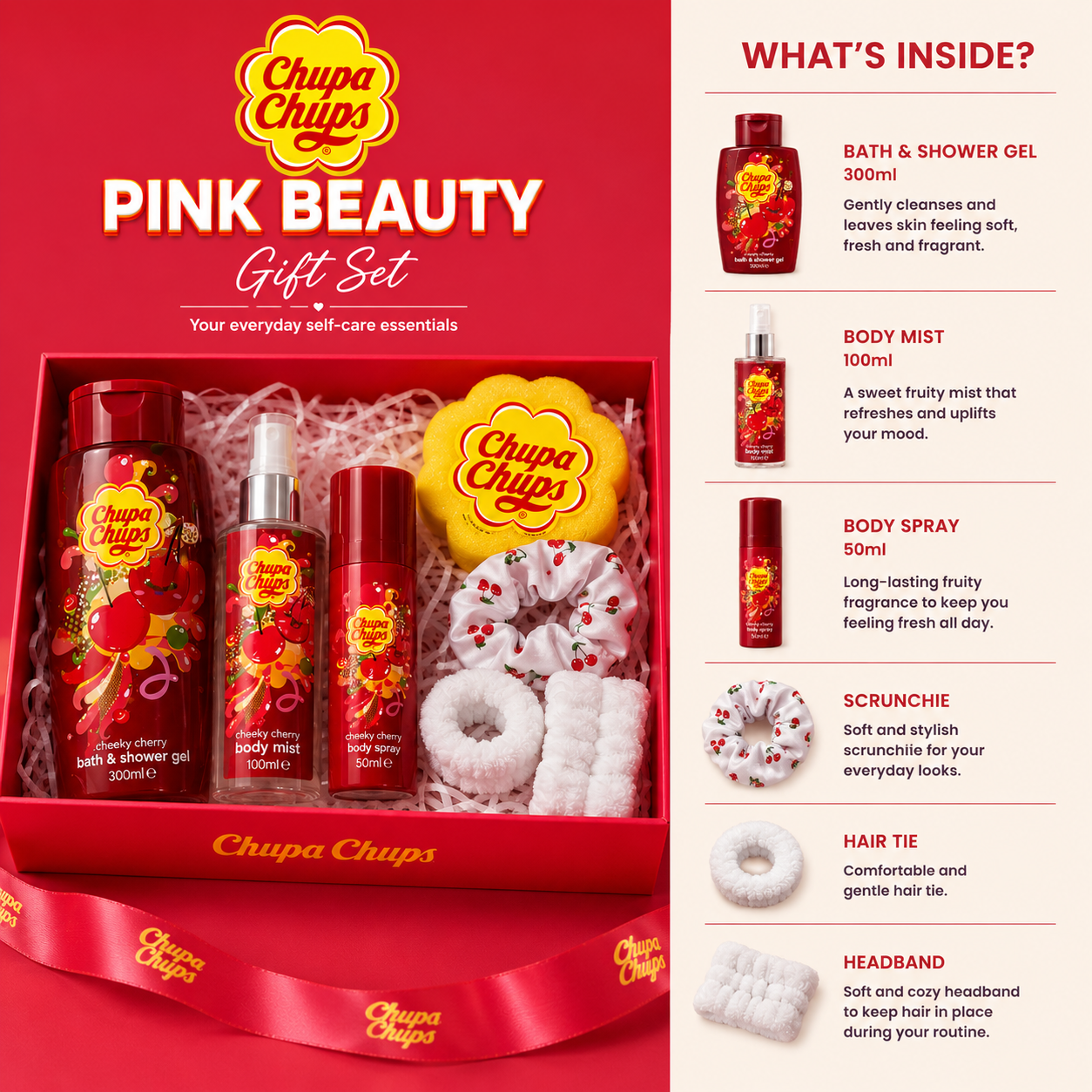 Chupa Chups Cheeky Cherry Complete Bath & Body Set