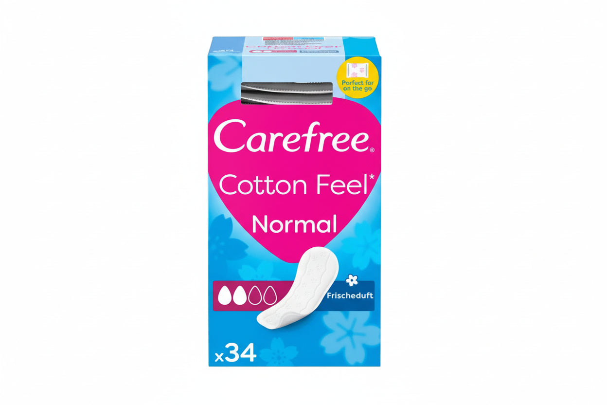 Carefree Cotton Feel Panty Liners Normal Fresh Scent, Singles x34