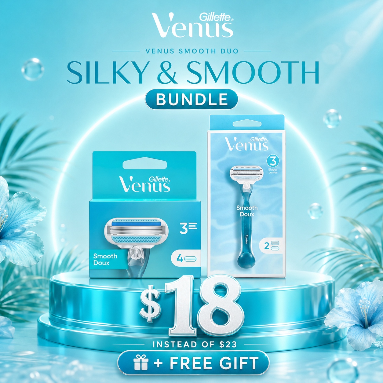 Gillette Venus Silky & Smooth Bundle Set