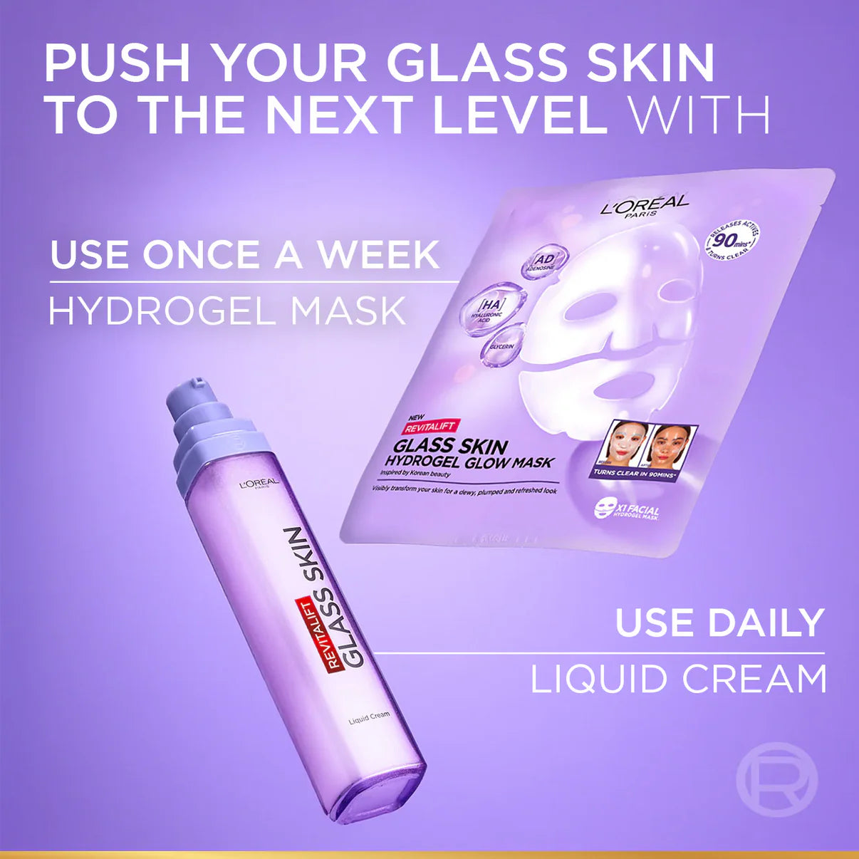 L'Oréal Paris Revitalift Glass Skin Hydrogel Glow Mask, Transform Your Skin For A Dewy, Plumped, Glass Skin In Only 90 Minutes