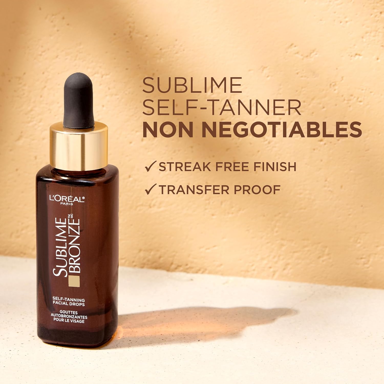 L'Oreal Paris Sublime Bronze Self Tanning Facial Drops with Hyaluronic Acid, Gradual Tan, Fragrance-Free