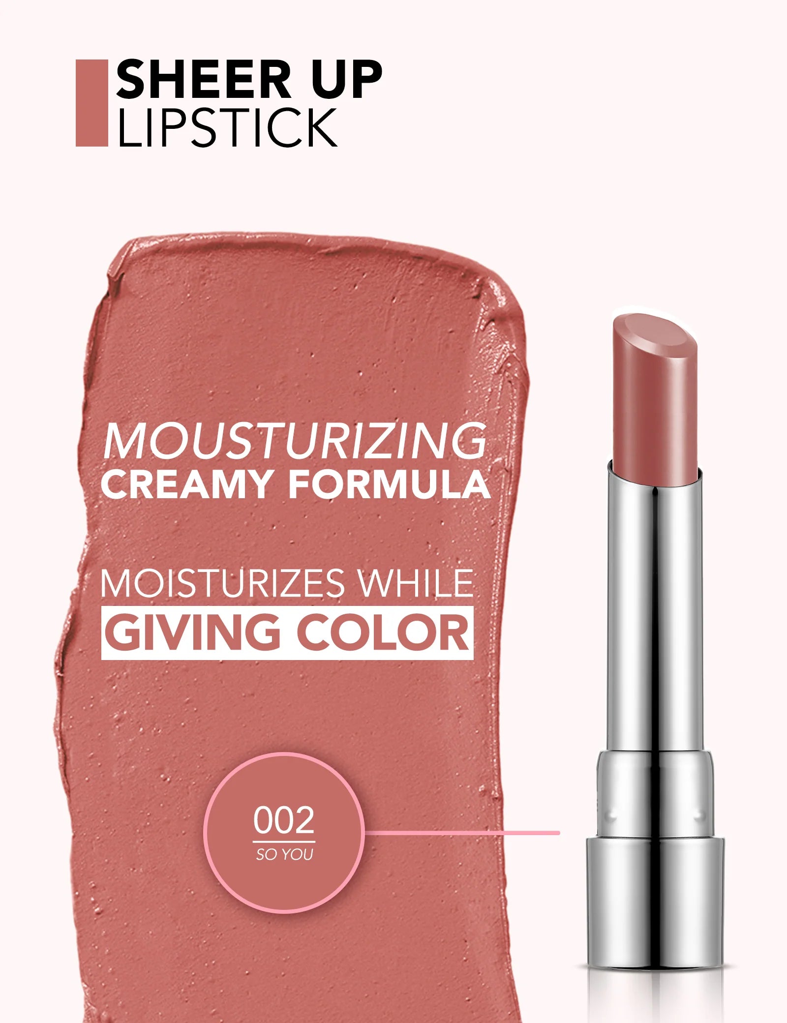 Flormar Sheer Up Lipstick – Hydrating Glossy Finish