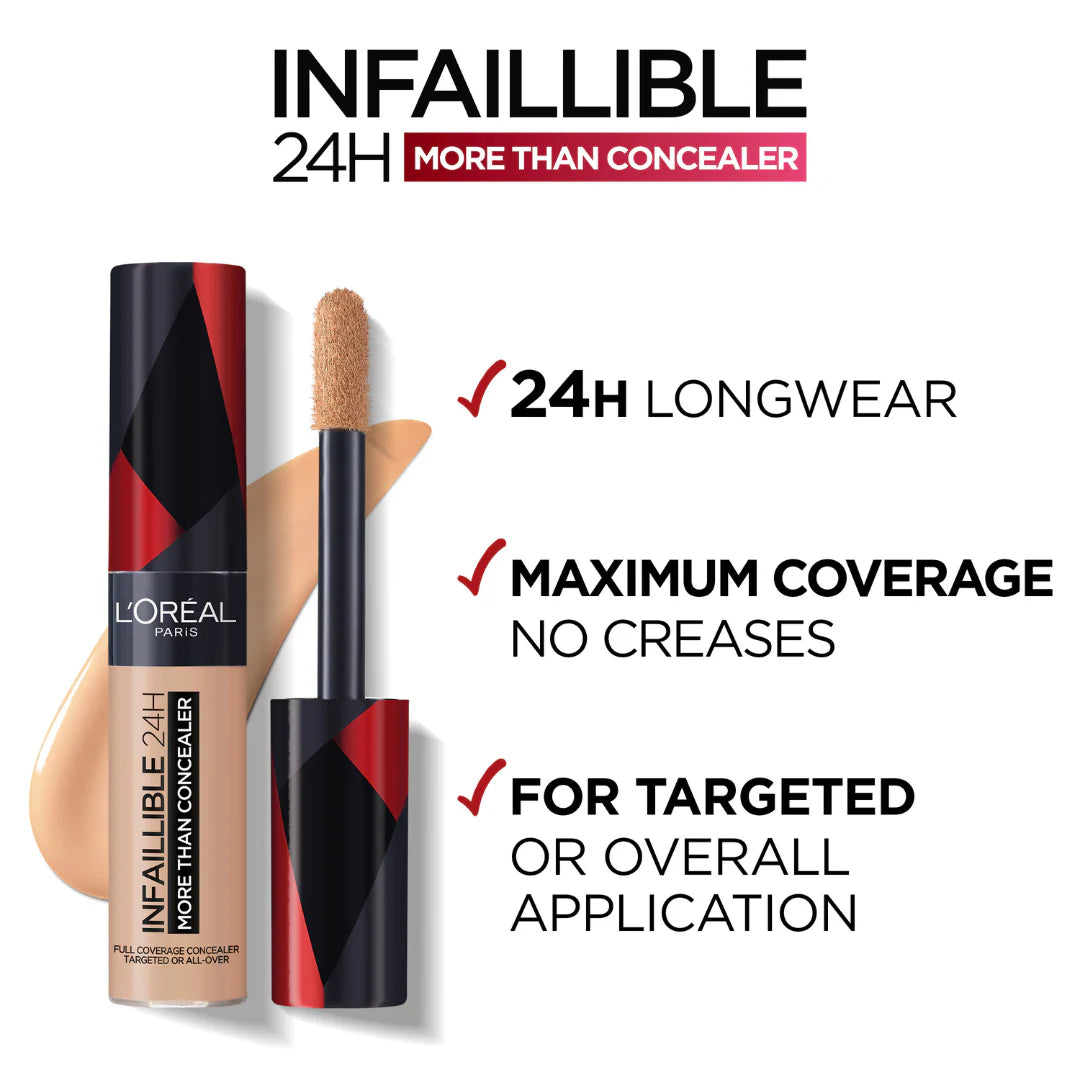 L'Oréal Paris Infallible Full Wear Waterproof Concealer Up To 24H Full Coverage - Updated Shades