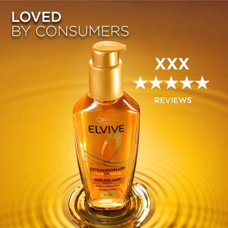 L’Oréal Paris Elvive Extraordinary Hair Oil Treatment – Non-Sticky Serum for Dry & Dull Hair