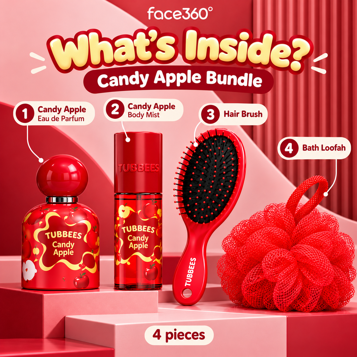 Tubbees Candy Apple Fragrance & Self-Care Bundle