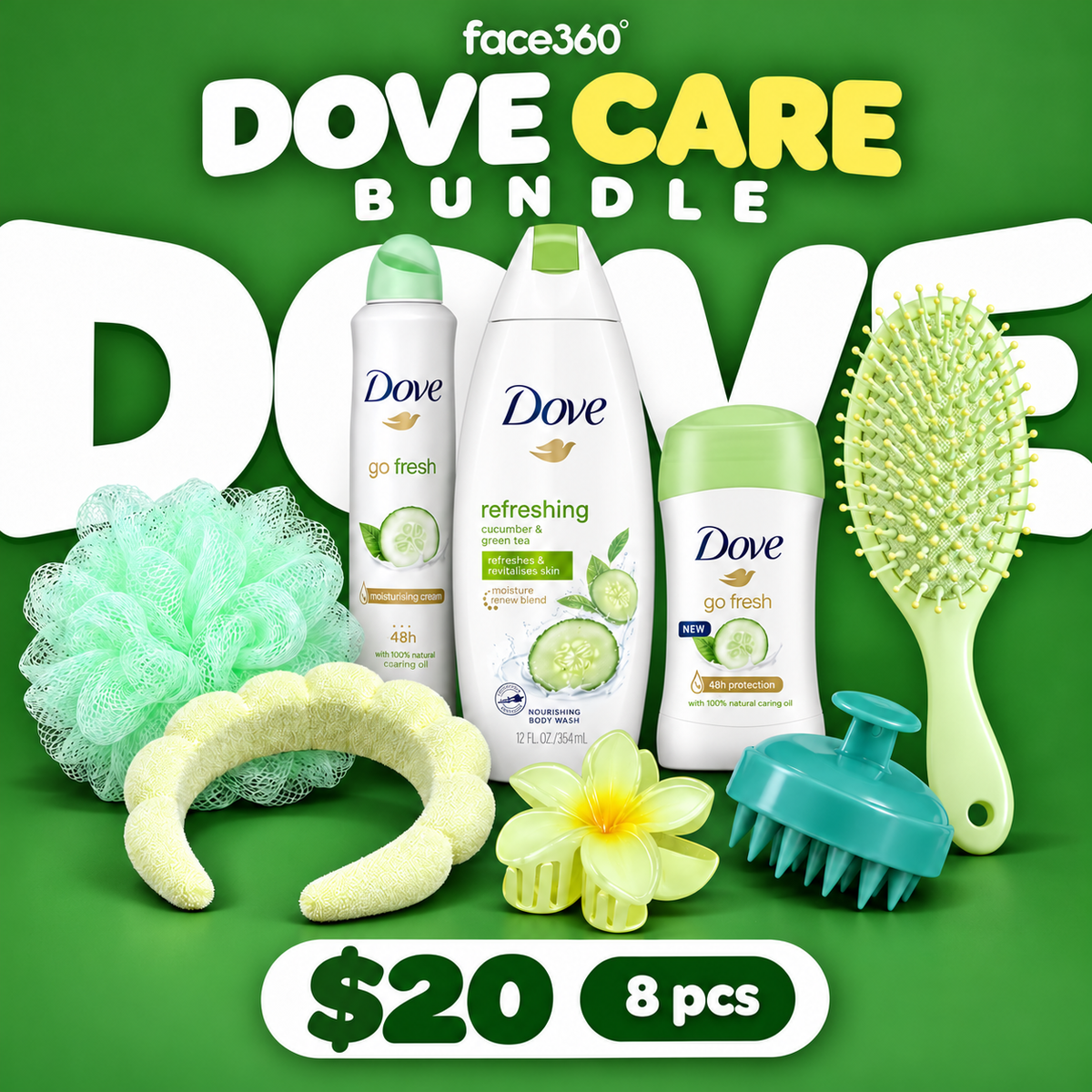Dove Green Care 8-Piece Bundle