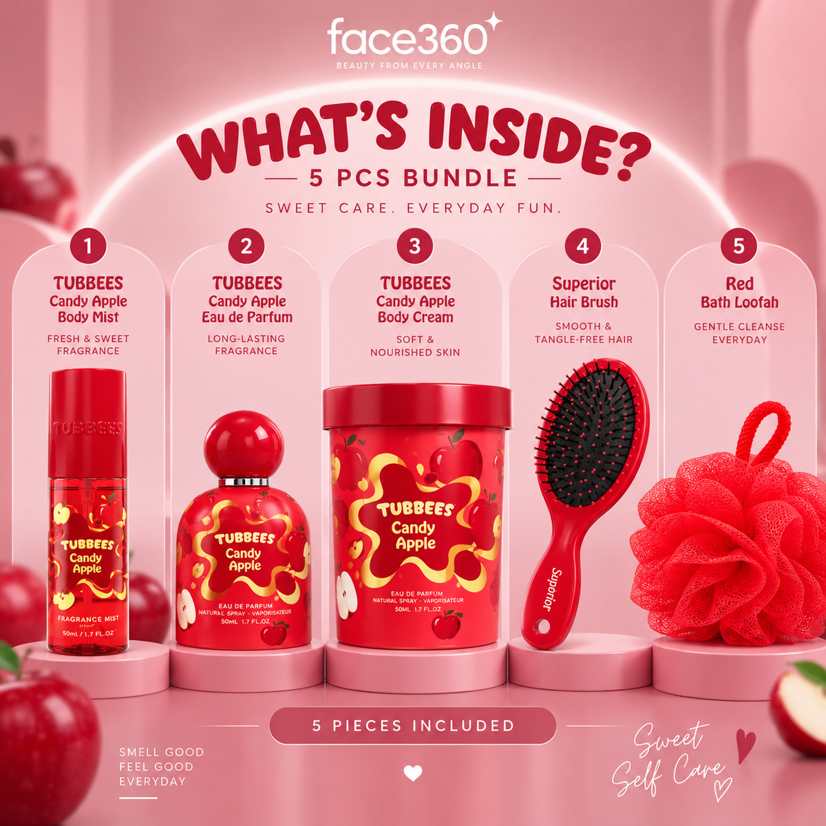 The Complete Tubbees Candy Apple Glow and Fragrance Set f36