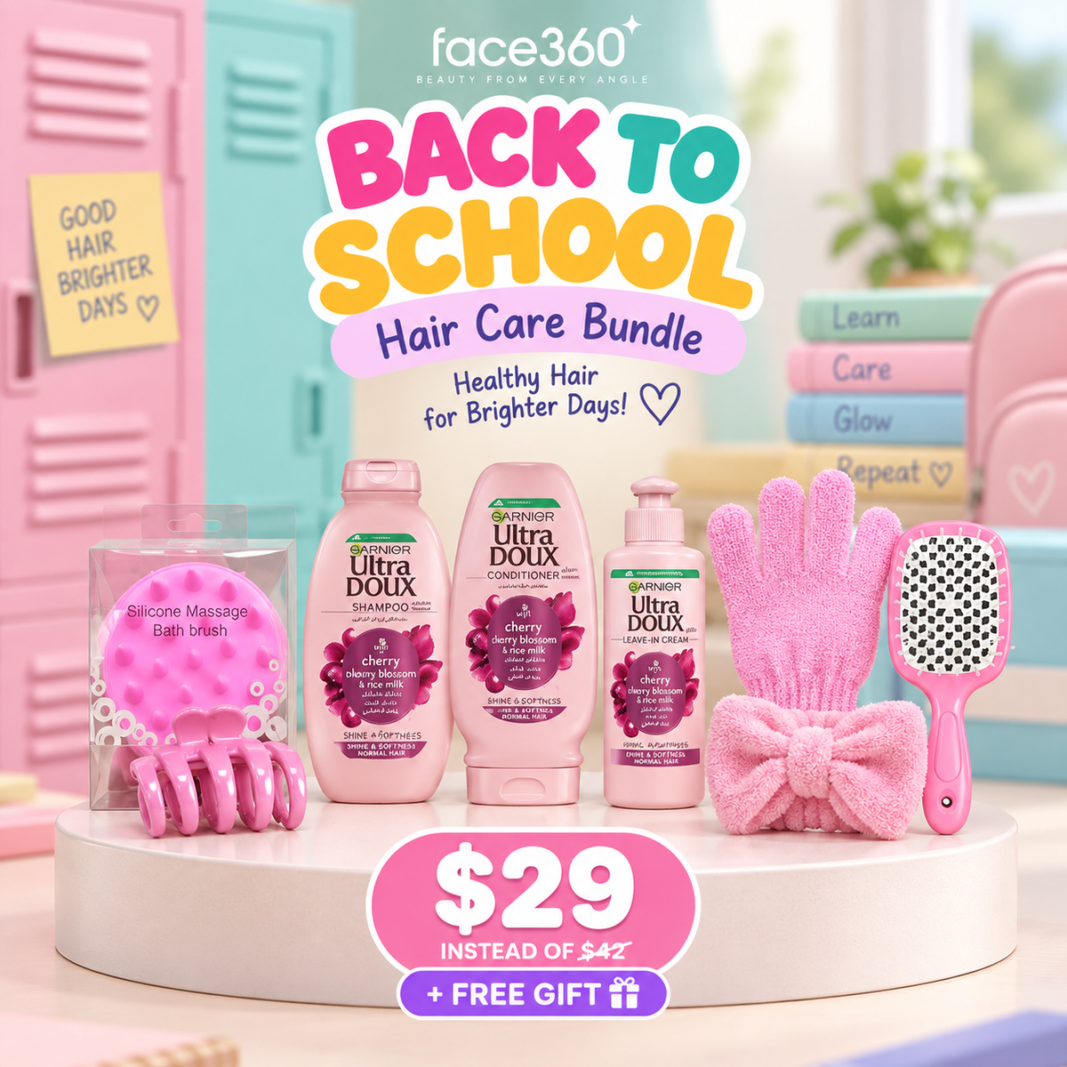Garnier Ultra Doux Complete Hair Hydration & Back-to-School Essentials Bundle