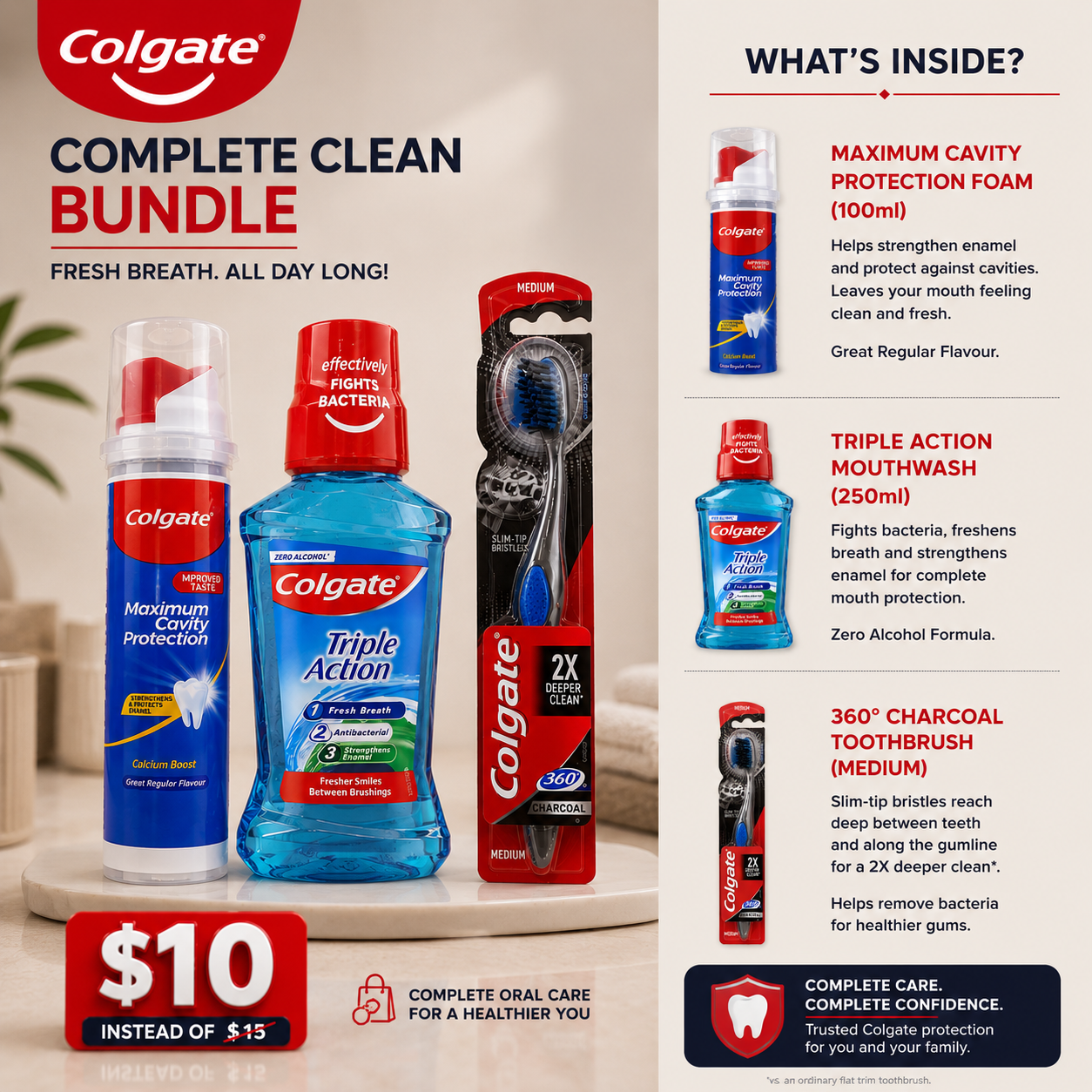 Fresh Breath & Superior Protection: All-In-One Colgate Oral Hygiene Kit