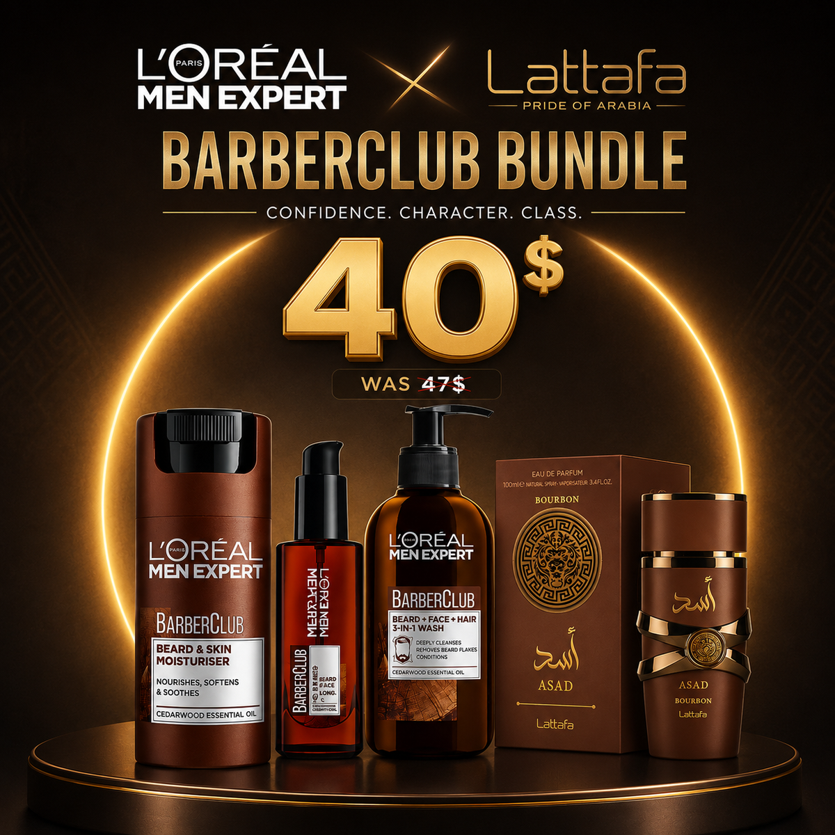 L'Oréal & Lattafa Men's Care Bundle: A curated selection of high-end grooming products designed to keep you fresh, confident, and styled.