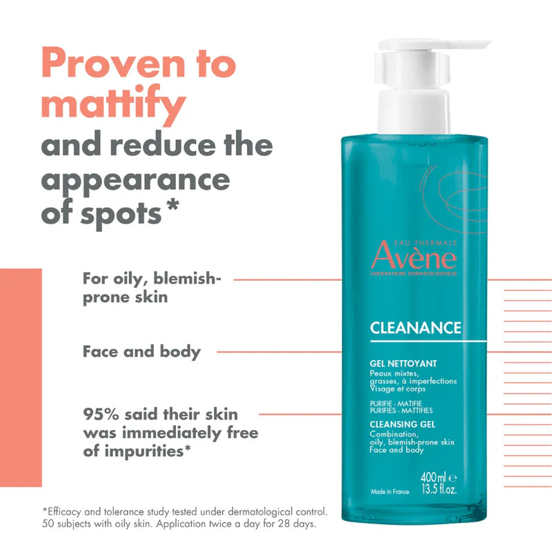 Avène Cleanance Cleansing Gel – Deep Cleansing for Oily & Blemish-Prone Skin