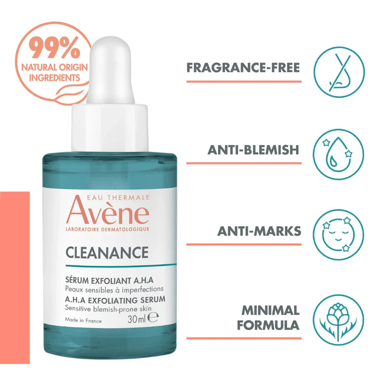 Avène Cleanance Exfoliating AHA Serum – Smooths, Refines & Clears Skin