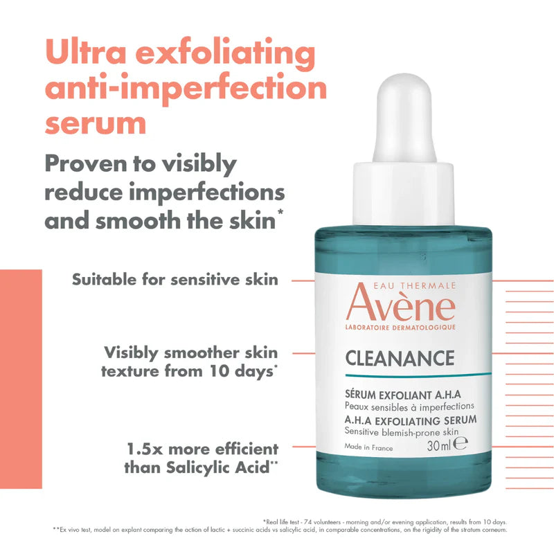Avène Cleanance Exfoliating AHA Serum – Smooths, Refines & Clears Skin
