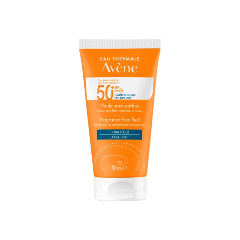 Avène Ultra Broad Spectrum SPF50+ Fragrance-Free Fluid – Lightweight Sunscreen for Sensitive Skin