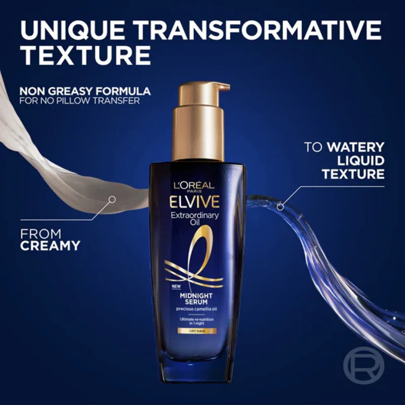 L'Oréal Paris Elvive Extraordinary Oil Midnight Serum – Overnight Nourishing Hair Serum