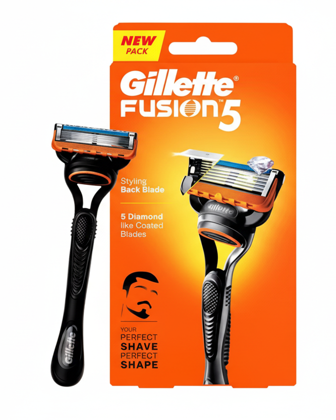 Gillette Fusion5 Men's Refillable Razor: Handle + 2 Blade Refills