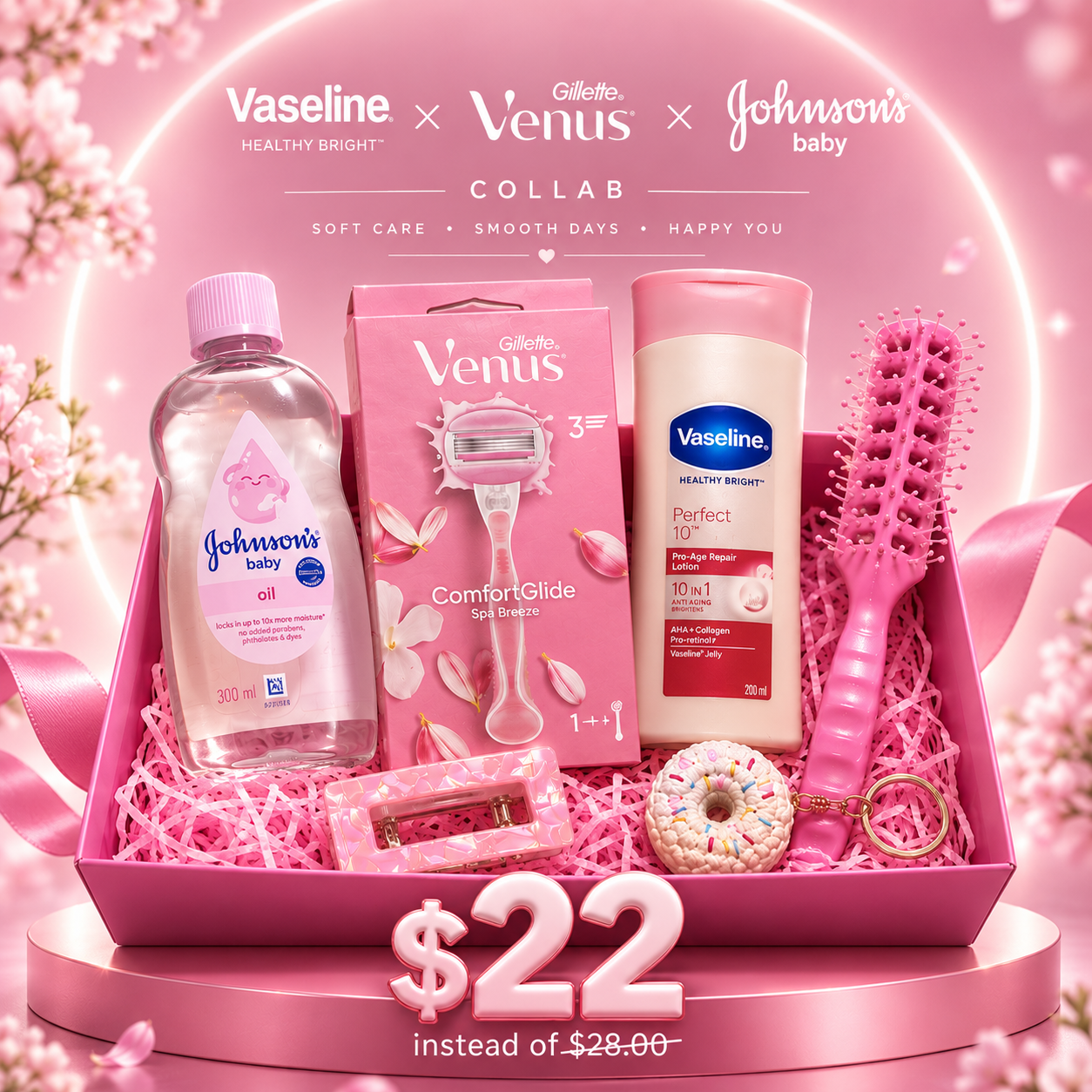 Gillette Venus & Vaseline Ultimate Women's Self-Care and Beauty Gift Set