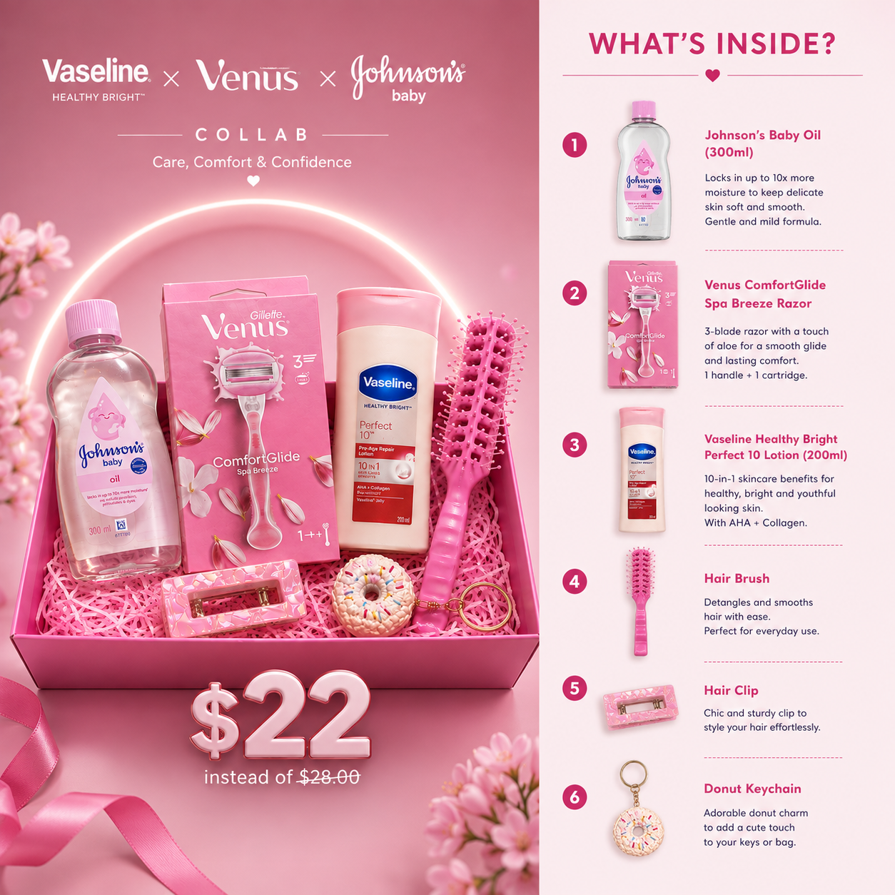 Gillette Venus & Vaseline Ultimate Women's Self-Care and Beauty Gift Set