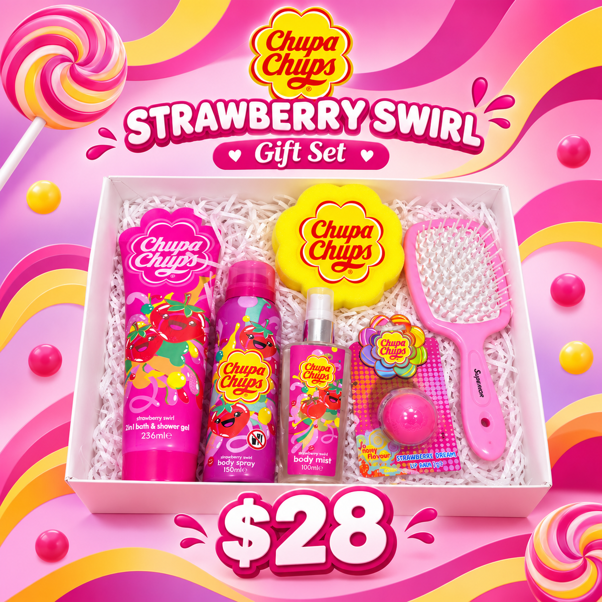 Sweet Strawberry 6-Piece Pamper Kit