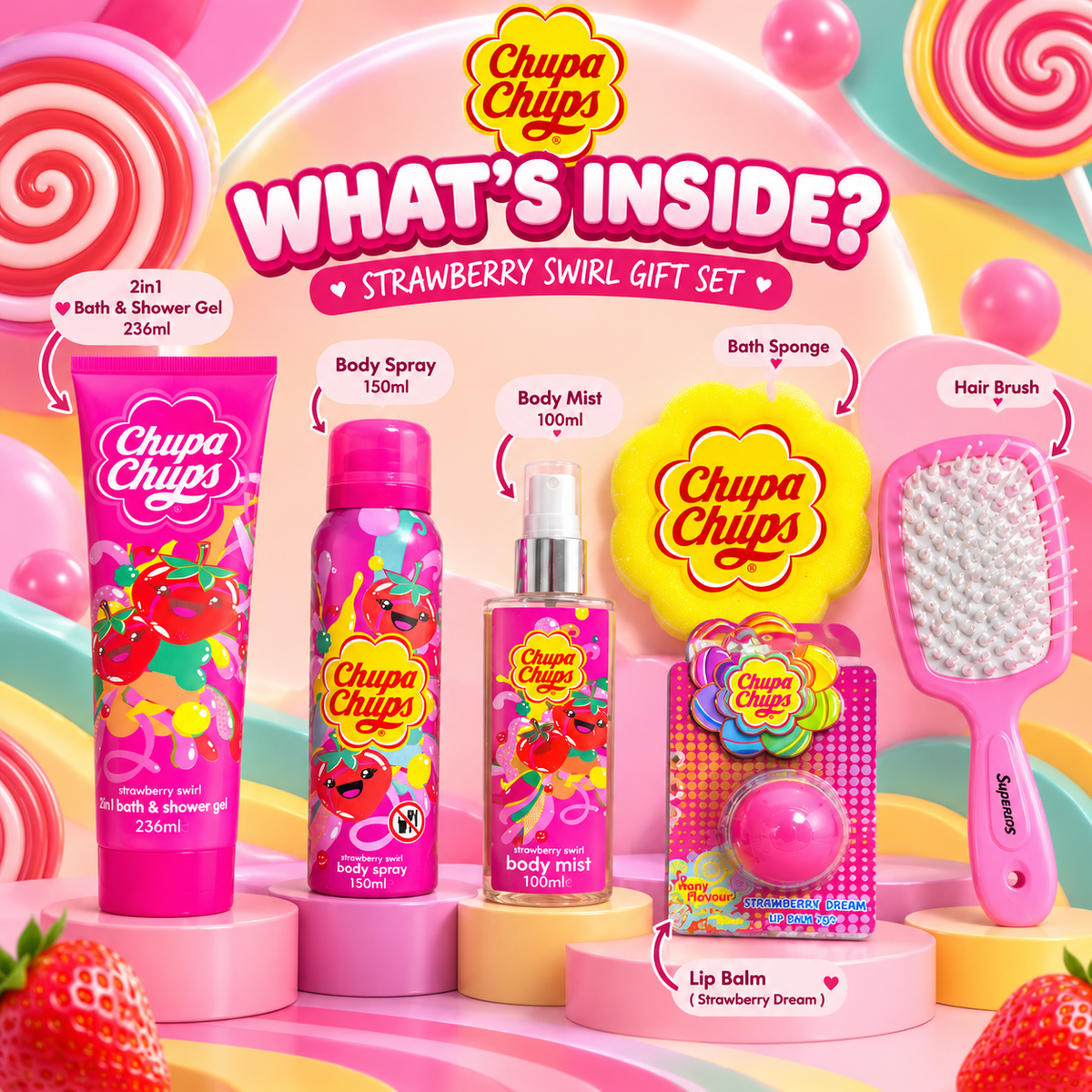 Sweet Strawberry 6-Piece Pamper Kit