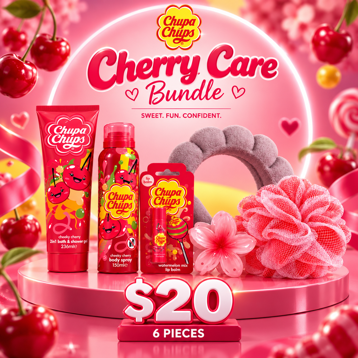 Chupa Chups Cherry Care 6-Pcs