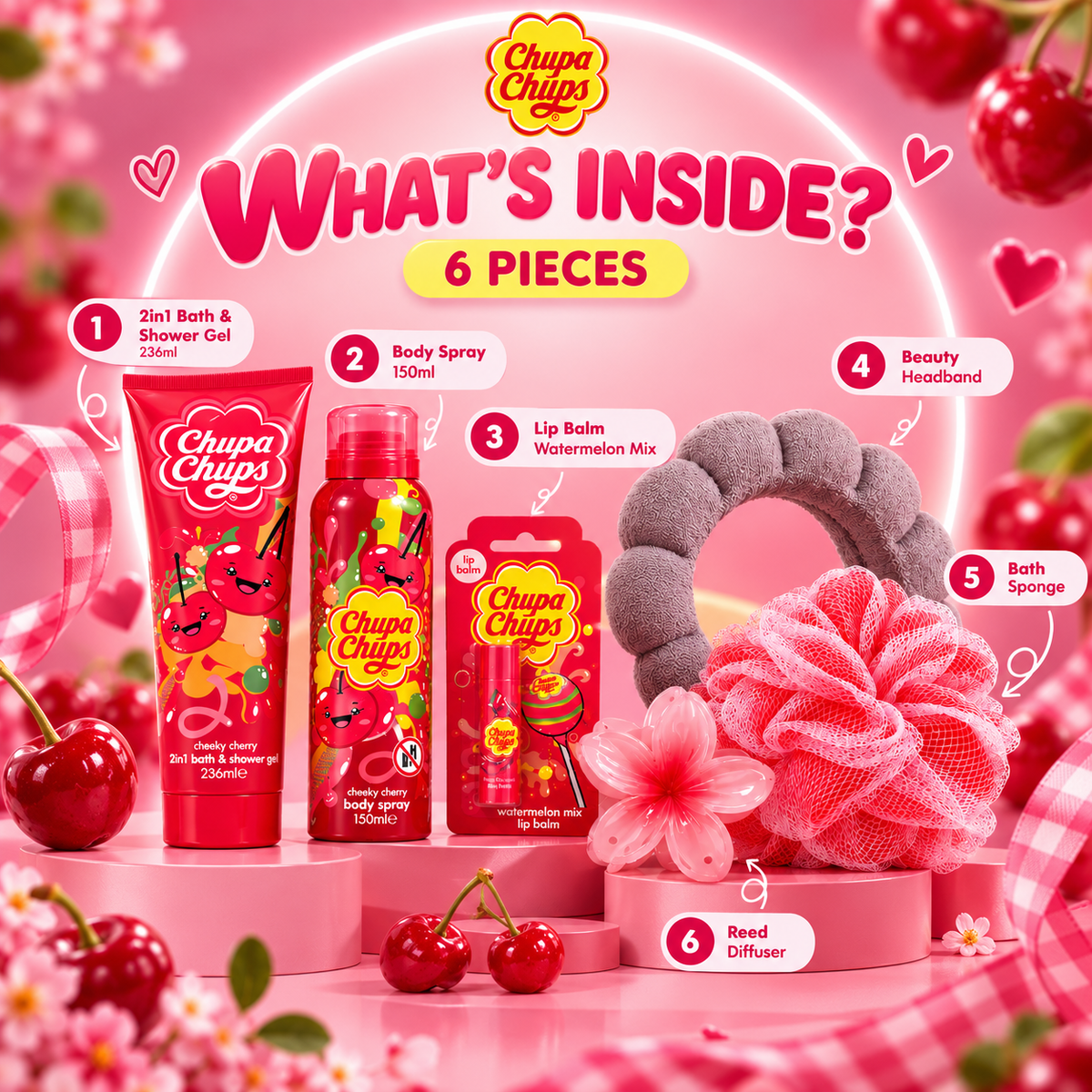 Chupa Chups Cherry Care 6-Pcs