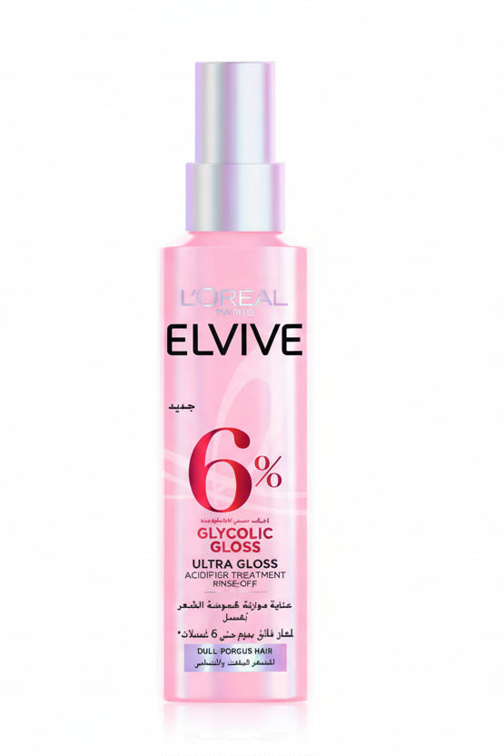 L’Oréal Paris Elvive Glycolic Gloss 5-minute Lamination Rinse-Off, At-home glossing Acidifier treatment, 6% [Gloss Complex] with Glycolic Acid, For Dull Hair, 200ml