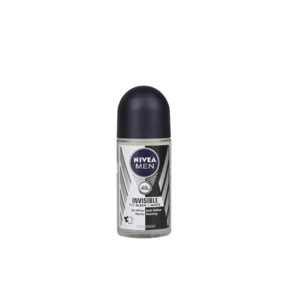 Nivea Men Invisible Black & White Roll-On Deodorant – 48H Protection