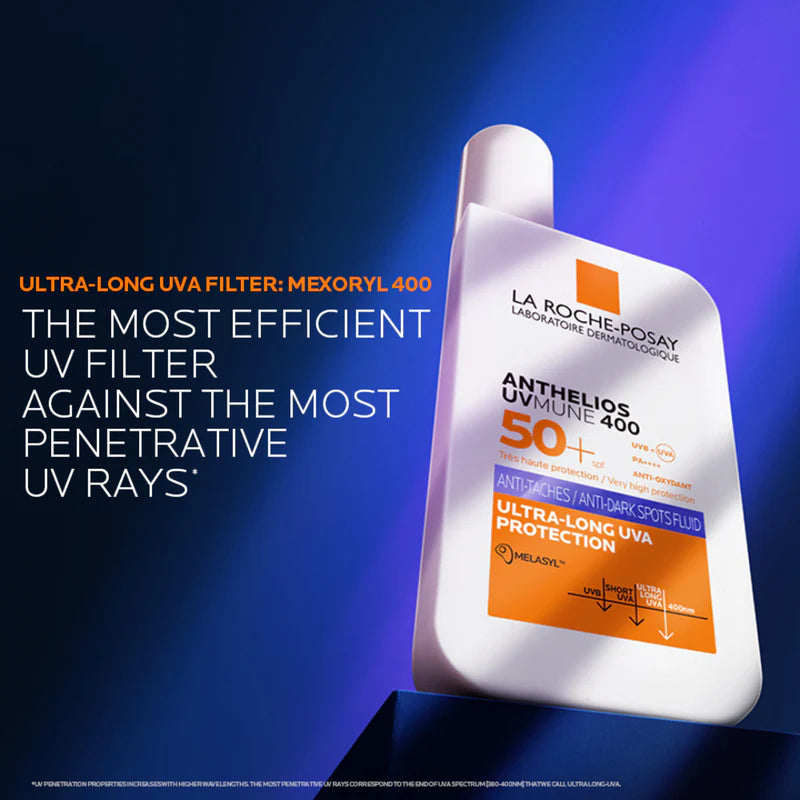 La Roche-Posay Anthelios UVMune 400 SPF50+ Invisible Fluid – Sun Protection for Dark Spots & Sensitive Skin