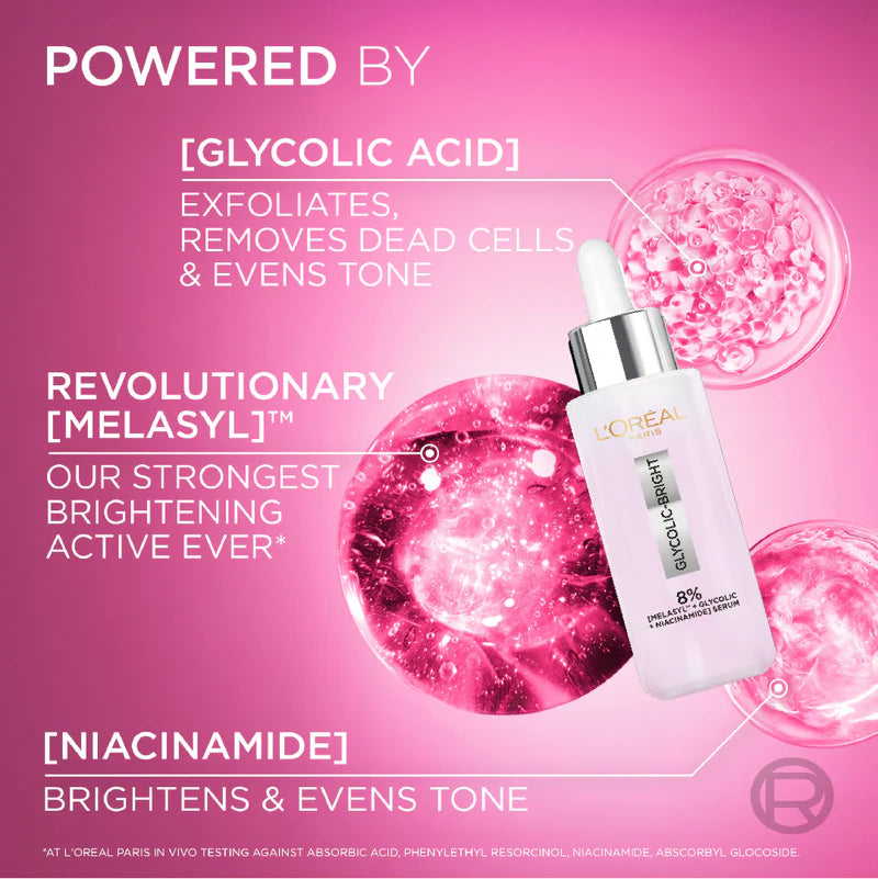L’Oréal Paris Glycolic Bright Serum – Dark Spot Reduction & Brightening Face Serum