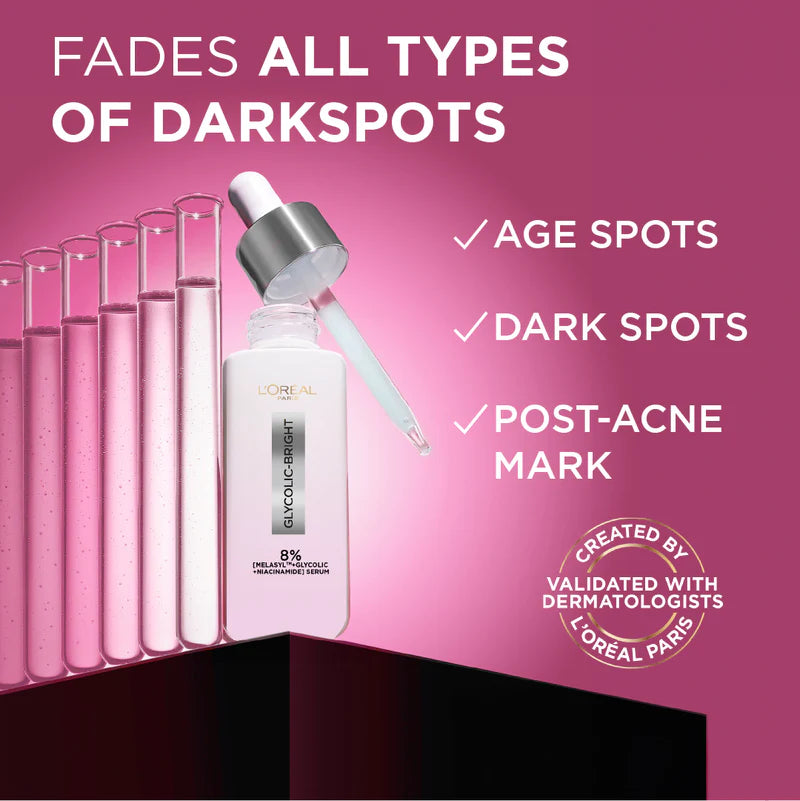 L’Oréal Paris Glycolic Bright Serum – Dark Spot Reduction & Brightening Face Serum
