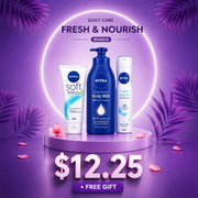 NIVEA Daily Care Bundle – Soft Cream, Body Milk & Deodorant