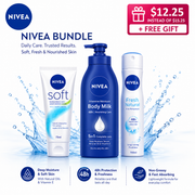 NIVEA Daily Care Bundle – Soft Cream, Body Milk & Deodorant