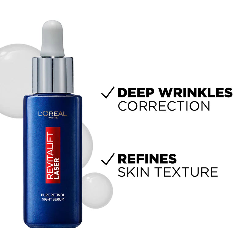 L'Oréal Paris Revitalift Retinol Night Serum – Anti-Aging Face Serum with 0.2% Pure Retino