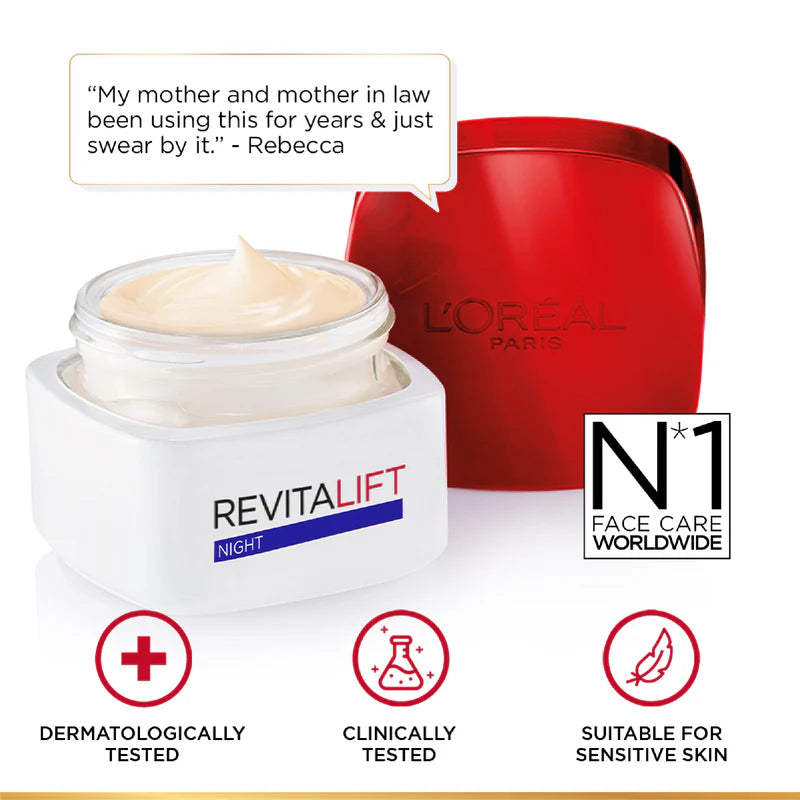 L'Oréal Paris Revitalift Night Cream – Anti-Wrinkle & Firming Night Moisturizer