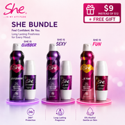 She Deodorant Bundle – Body Spray & Roll-On