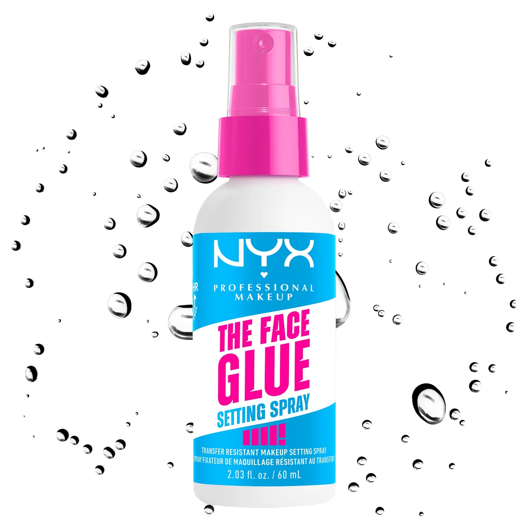 NYX Professional Makeup The Face Glue Setting Spray, Transfer-Resistant Waterproof Setting Spray, Up to 24HR Make Up Wear