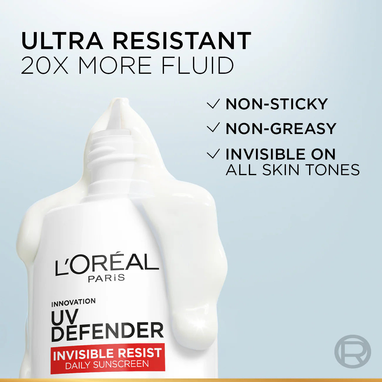 L’Oréal Paris UV Defender Invisible Resist Sunscreen SPF50+, Daily Sunscreen with Long Uva Protection, For All Skin Types