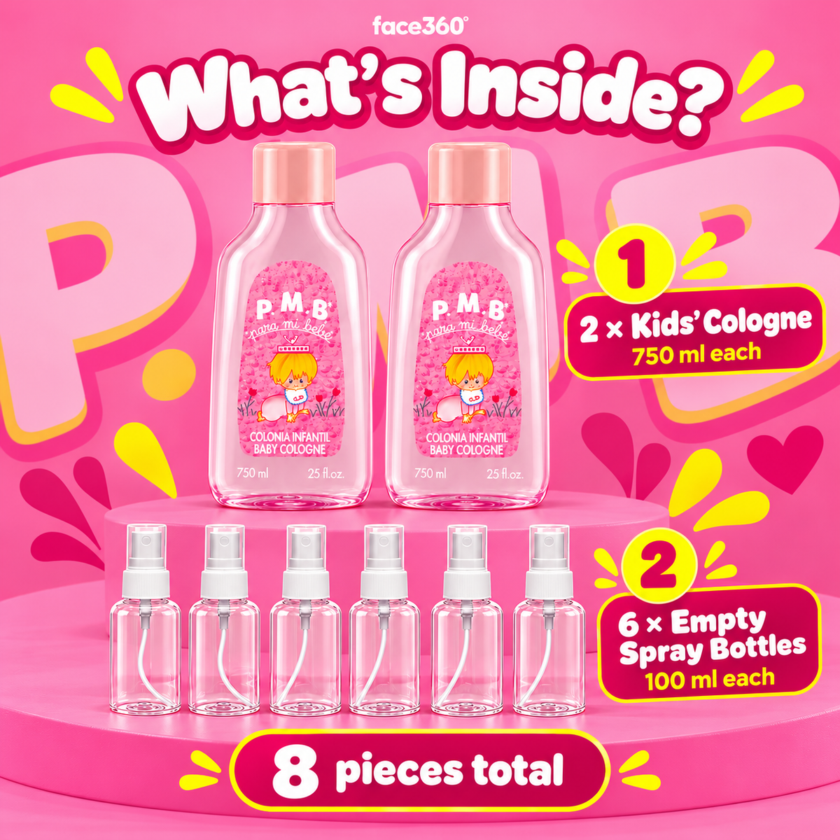 Para Mi Bebé  Pink Cologne & Spray Bottles Kit