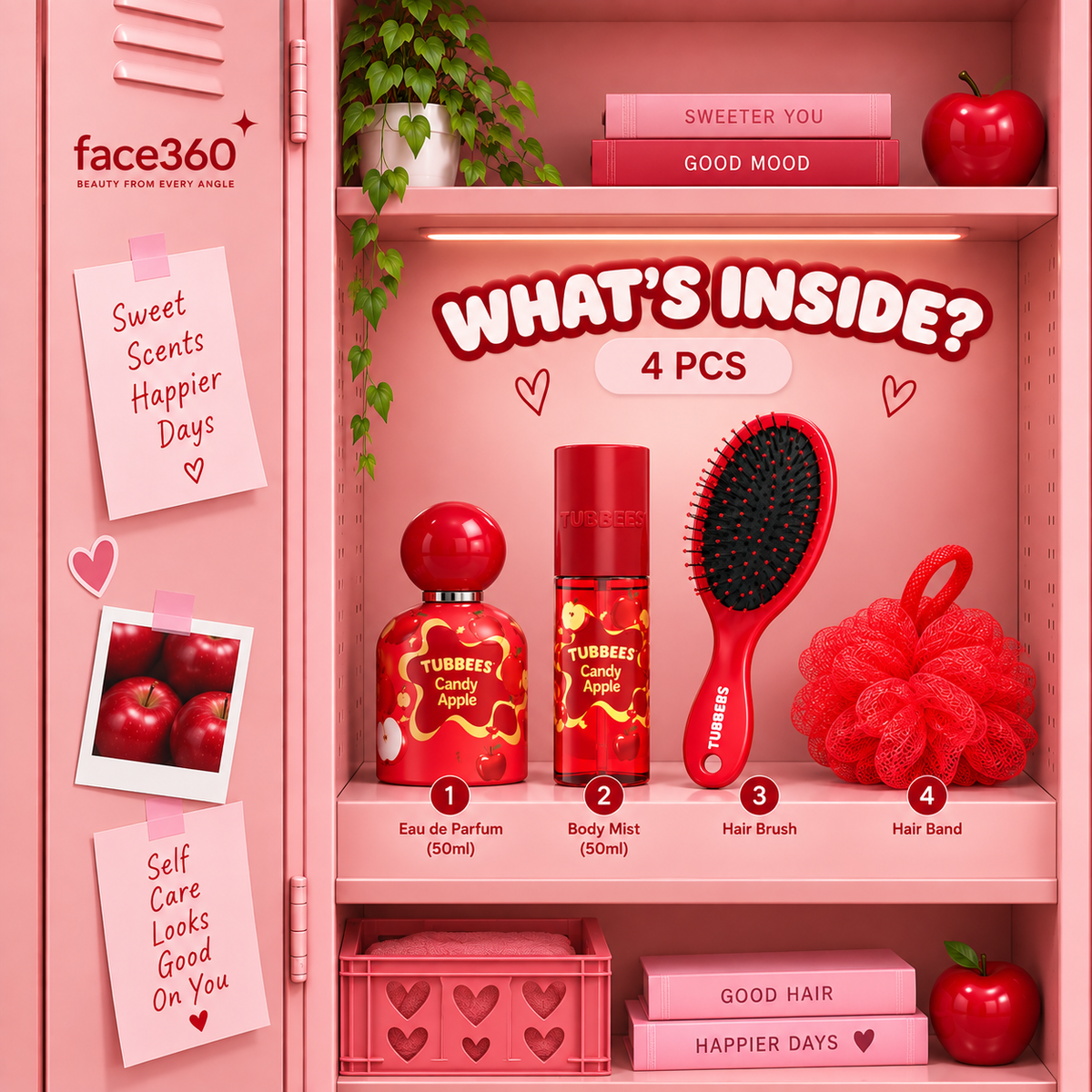Tubbees Candy Apple Fragrance & Self-Care Bundle