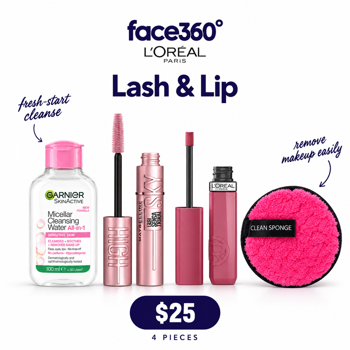 L’Oréal Paris Lash & Lip 4-Piece Essentials Bundle – Only $25!