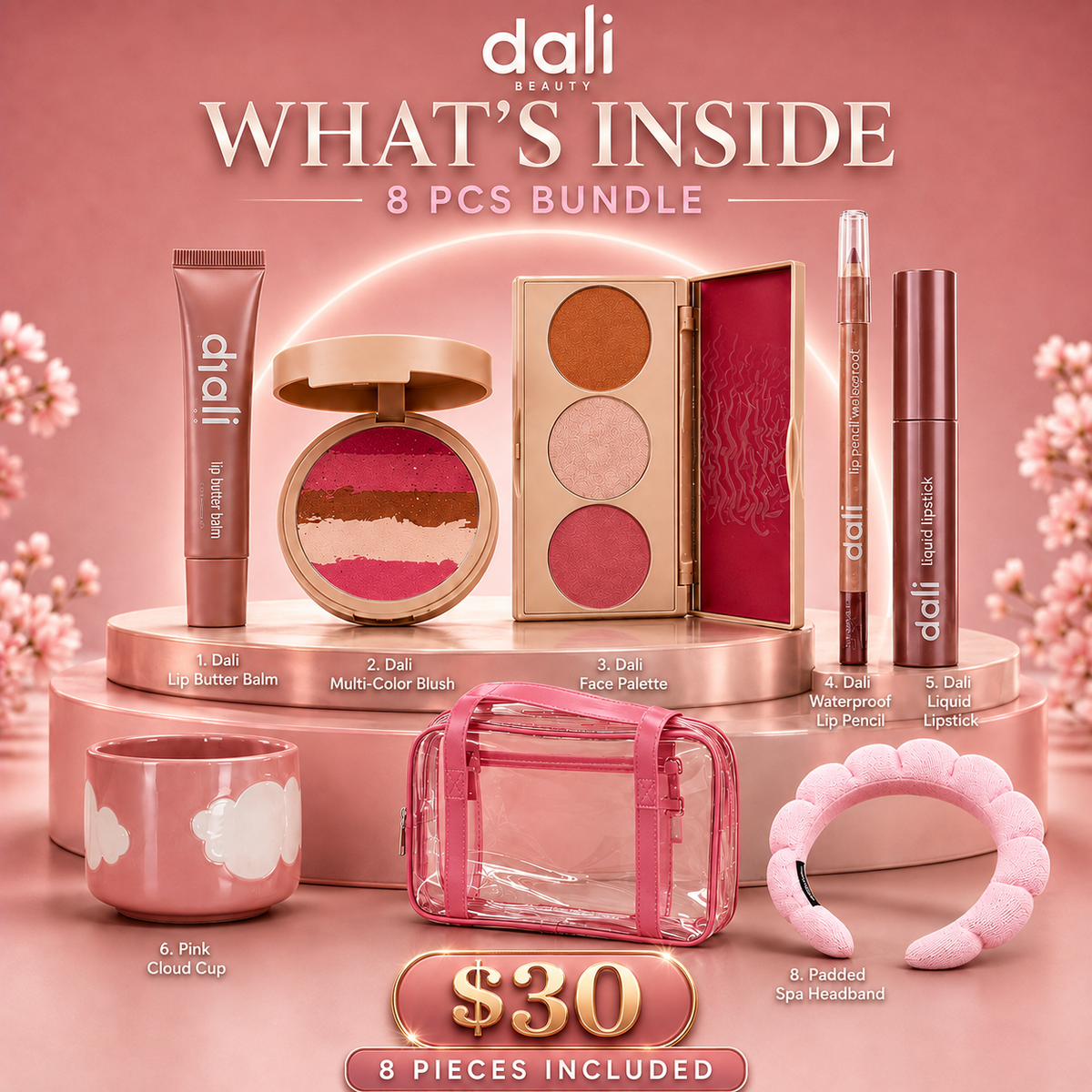 Dali Beauty Complete Flush & Sculpt Collection – 8 Essential Makeup & Accessories