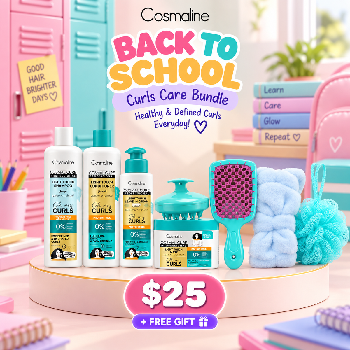 Cosmaline Back-to-School Curls Care Bundle