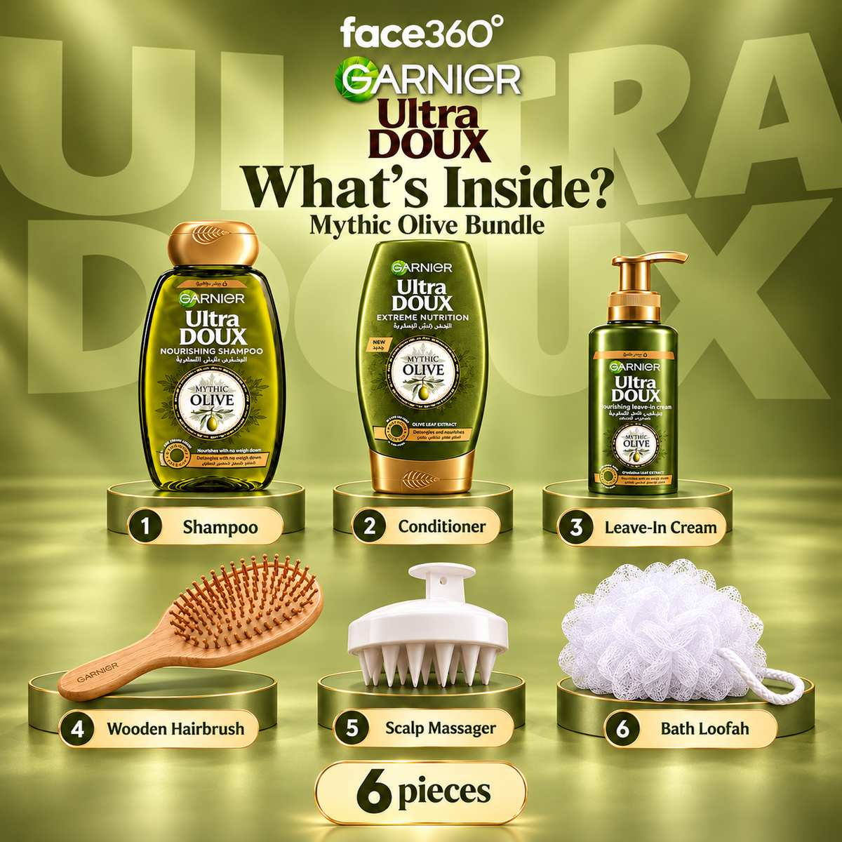 Garnier Ultra Doux Mythic Olive Complete Nourishing Routine 6Pcs