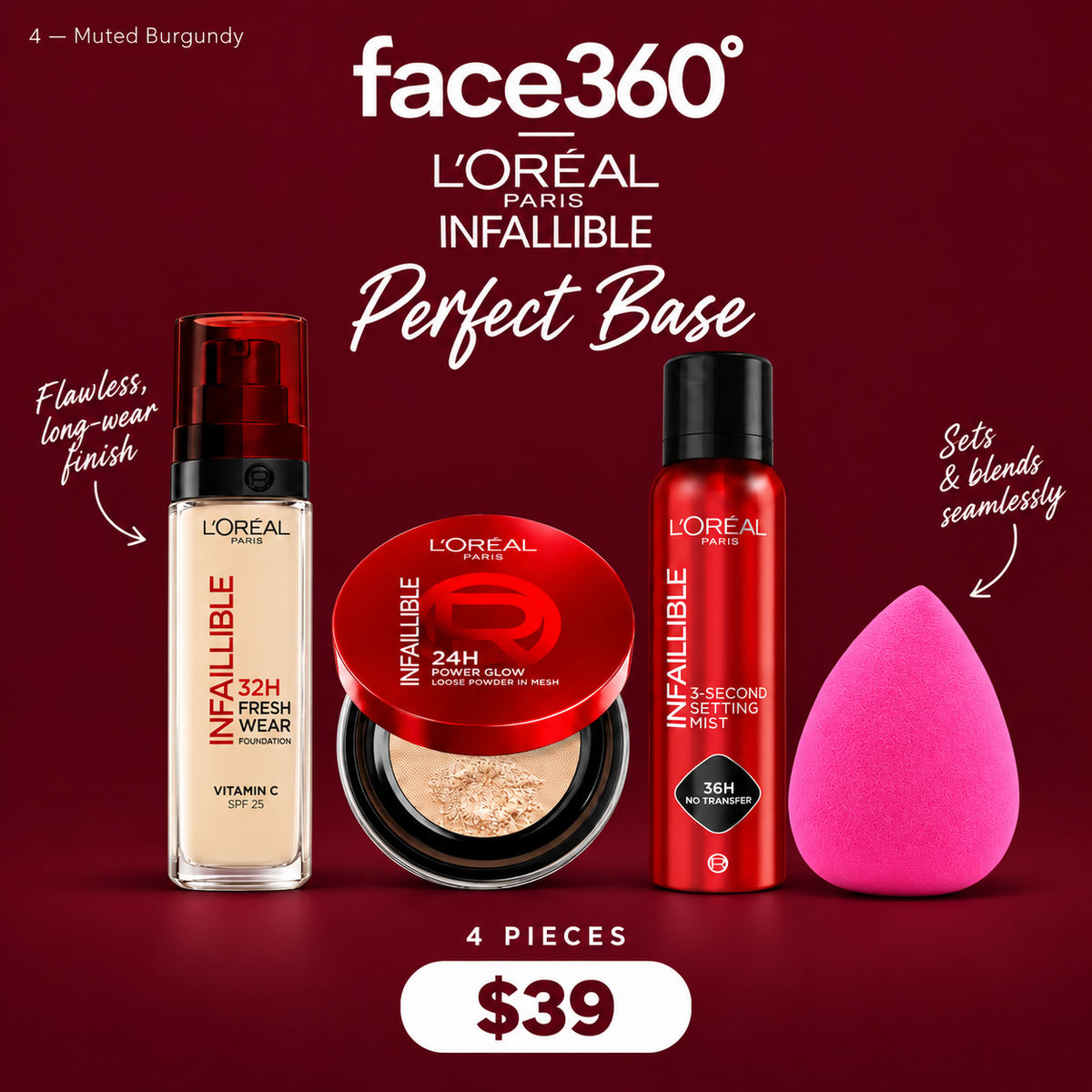 L’Oréal Paris Perfect Base 4-Piece Complexion Bundle – Only $39!