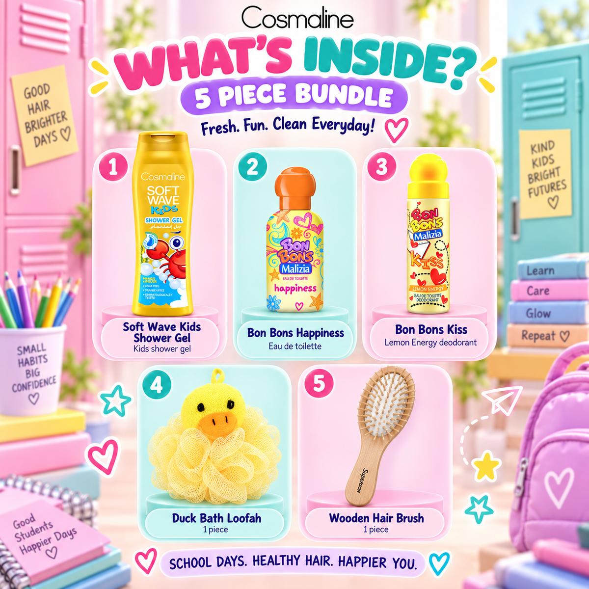 Cosmaline Soft Wave Back-to-School Kids Care Bundle