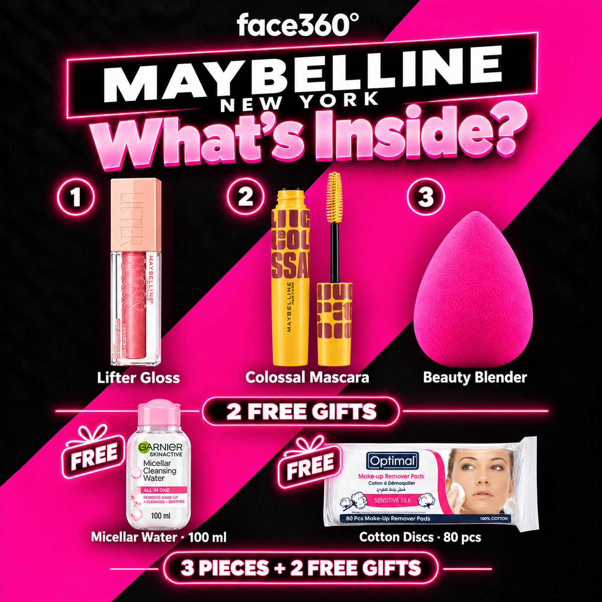 Maybelline New York 3-Piece Lip & Lash Bundle + 2 FREE Gifts – Only $22!